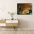 Painting By Numbers Kit DIY River Tree Hand Painted Canvas Oil Art Picture