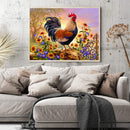 Full Embroidery Kits Golden Rooster Sunflower 11CT Stamped Needlework Home Decor