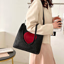 Summer Love Straw Woven Bags for Women Knitted Female Casual Bucket Shoulder Bag