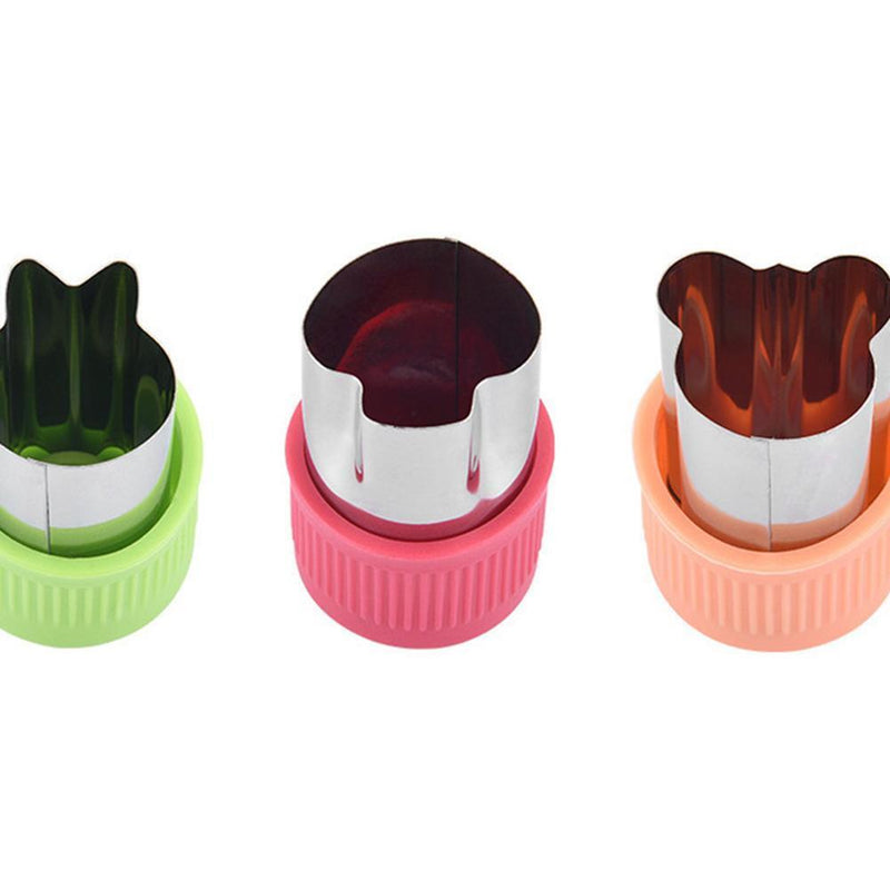 5x3pcs Star Heart Rabbit Shape Vegetables Cutter Cooking Baking Molds (A)