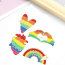 4PCS Jewelry Gift Flag Metal Badge Rainbow Enamel Pins Brooch Pins Pride
