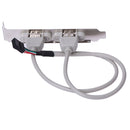 2 Port Rear Panel Bracket Motherboard Cable USB 2.0 Connector Cable Adapter