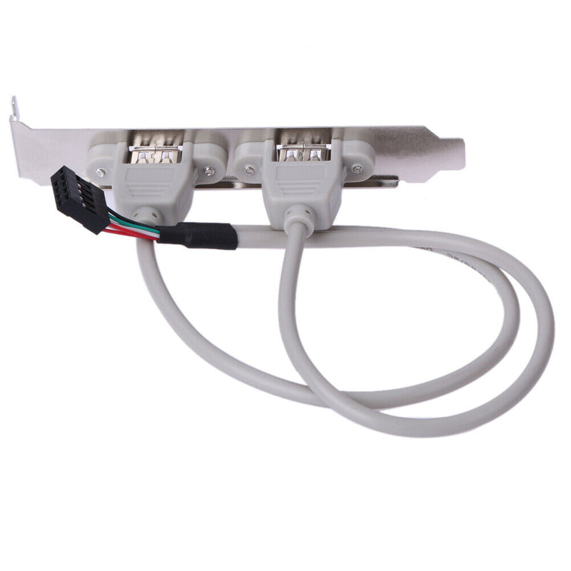 2 Port Rear Panel Bracket Motherboard Cable USB 2.0 Connector Cable Adapter