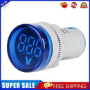 2pcs Round LED Digital Display Voltage Meter Ampermeter Monitor (Blue)