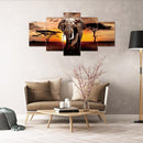 5pcs 5D DIY Full Drill Diamond Painting Elephant Cross Stitch Kit (L1753)