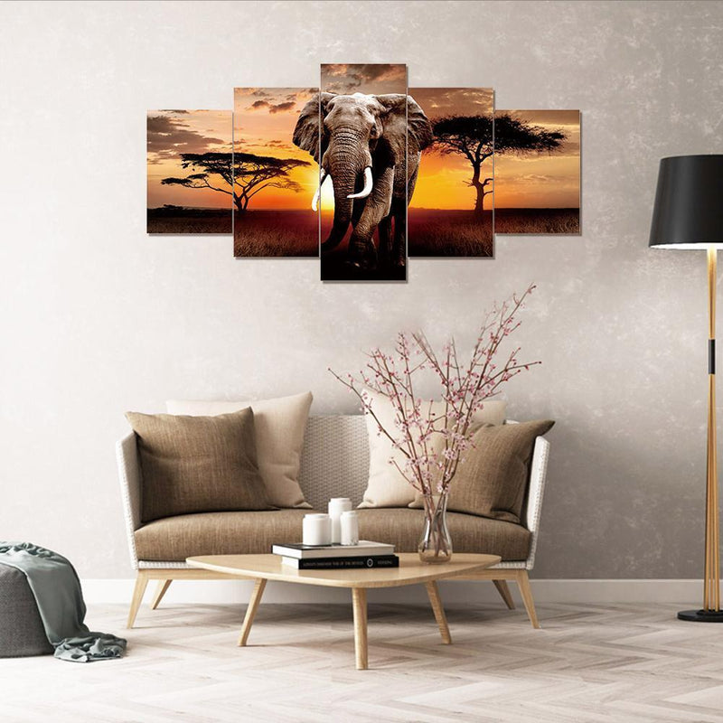 5pcs 5D DIY Full Drill Diamond Painting Elephant Cross Stitch Kit (L1753)
