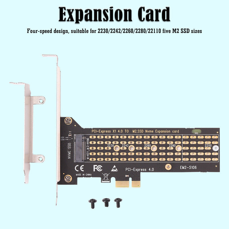 EM2-5106 SSD M.2 to PCI-E 1x Riser Card for M-Key NVME/B-Key SATA Adapter