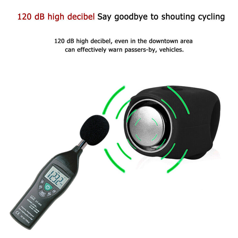 120dB Electric Cycling Bike Bells Horn Rainproof MTB Bicycle Handleable Bell Ring