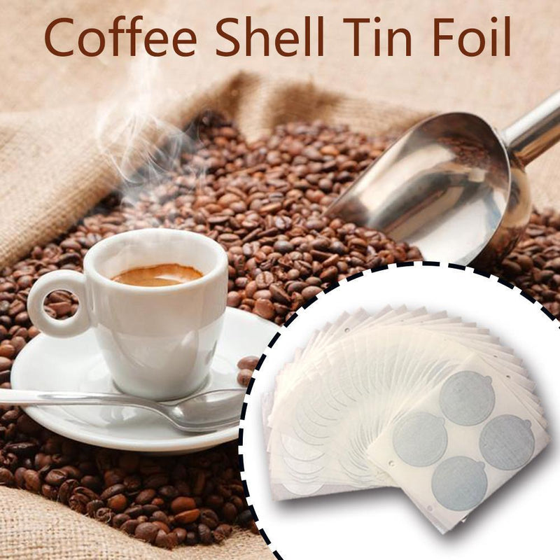 100pcs Self Adhesive Aluminum Foil Paper Brewer Lid Coffee Capsule Flim Sti
