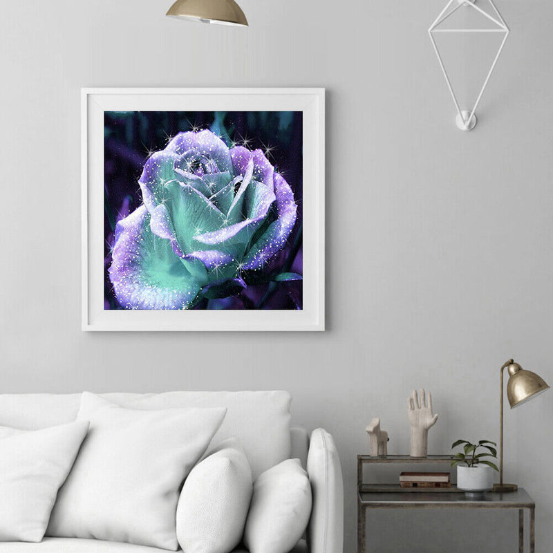 5D DIY Diamond Painting Full Square Drill Shinning Rose Wall Decor Rhinestone