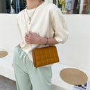 Fashion Checker Pattern Solid Color Shoulder Messenger Bag Casual Women PU Purse