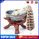 Abalone Shell Smudge Kit Wooden Stand for White Sage Stick Home Decoration