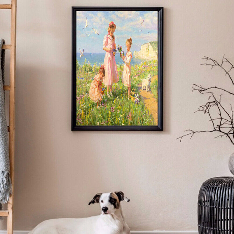DIY Digital Oil Paint By Numbers Girl Color Drawing Modern Canvas Art No Frame