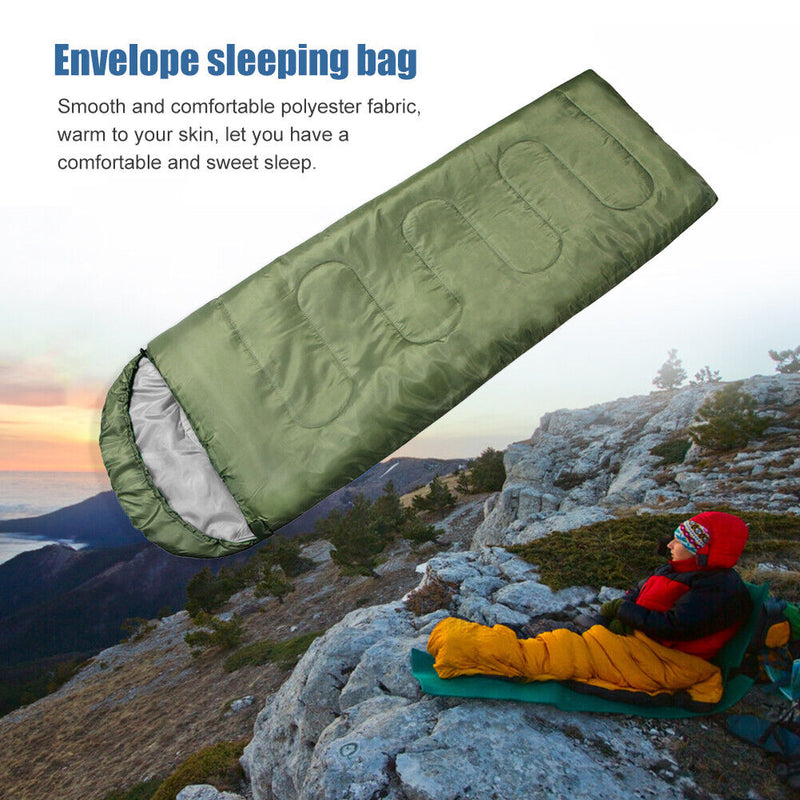 #A Outdoor Camping Envelope Sleeping Bag Warm Blanket with Hooded for Office