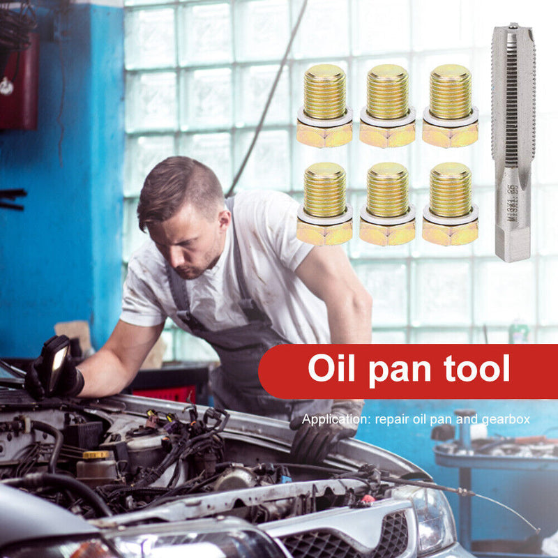 M13x1.25mm Oil Pan Drain Sump Plug Key Thread Repair Tools Kit Car Auto Par