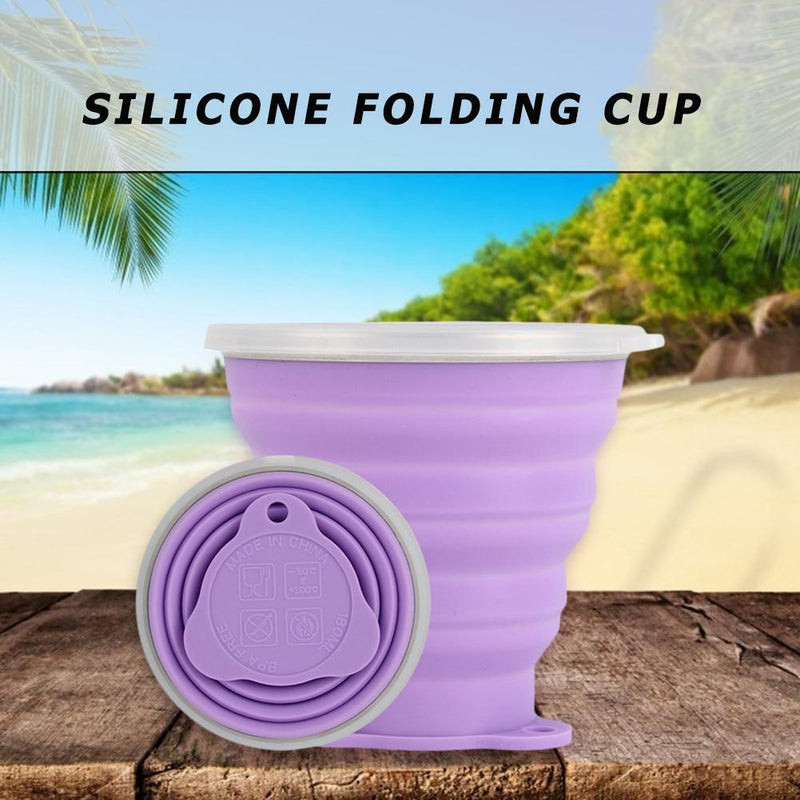 Foldable Silicone Cup Outdoor Camping Drinking Mug 270mL Collapsible Water Cups