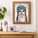 Flower Owl Oil Paint By Numbers Kits DIY Craft Coloring Drawing Home Decoration