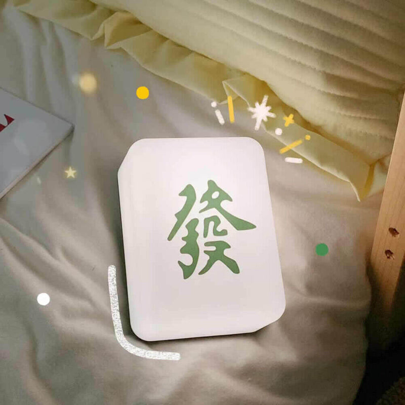 Mahjong LED Night Light Rechargeable Atmosphere Lamp Desk Bedroom Decor (O)