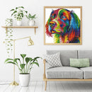 Partial Cross Stitch 14CT Rainbow Dog Counted Embroidery DIY Home Decorations