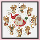 Full Embroidery Counted Elk Santa Claus 14CT DIY Needlework Sets Home Decor