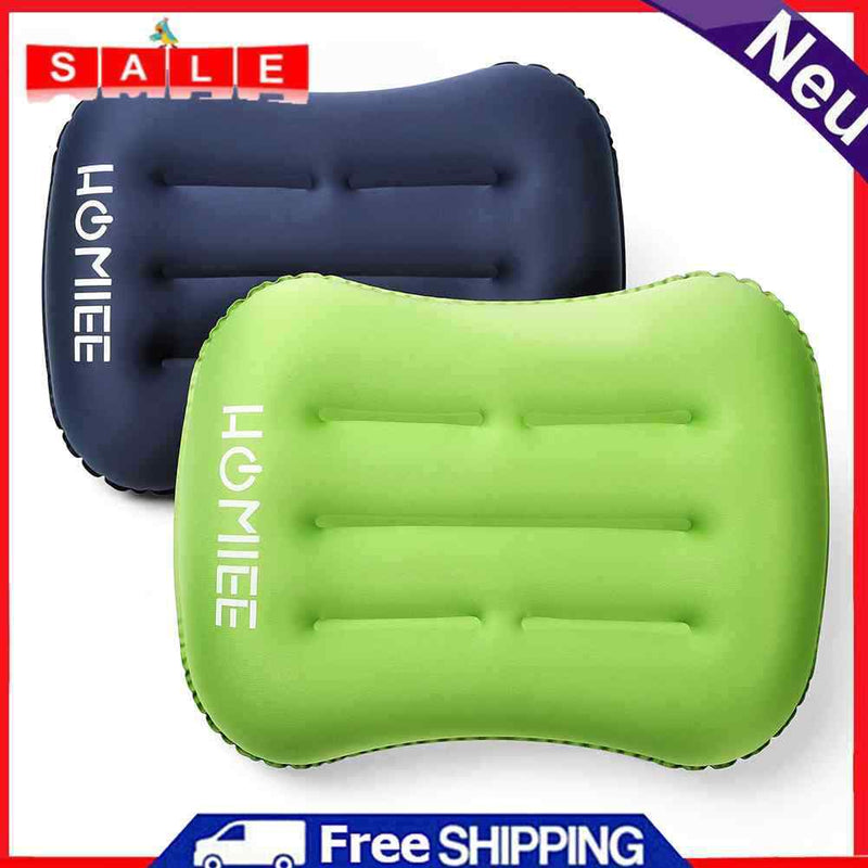 Ultralight Inflating Travel/Camping Pillows with Pouch Blue & Green
