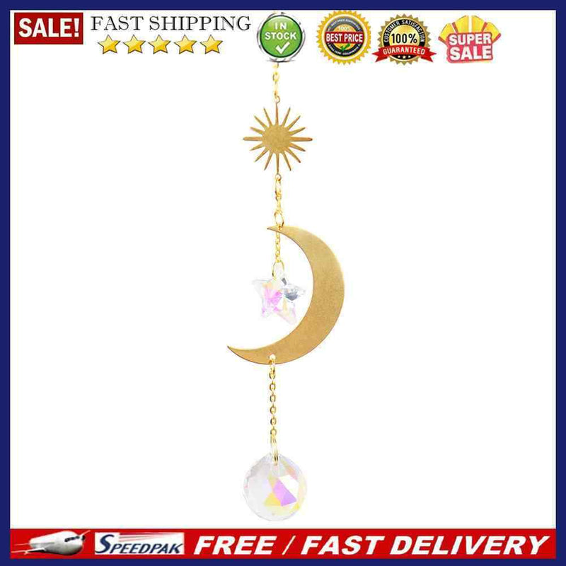 Star Moon Sun Crystal Suncatcher Lighting Accessories Curtain Home Garden Decor