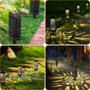 Solar Waterproof Hollow Lamp Lawn Stakes Sensor Garden Light (Warm White) Newly