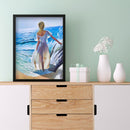 Full Embroidery Seaside Girl DIY Printed Cross Stitch Kit 11CT Needlework Sets