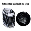 2x Rubber Fishing Reel Grip Non-Slip Protective Wheel Handle Cover (Black)
