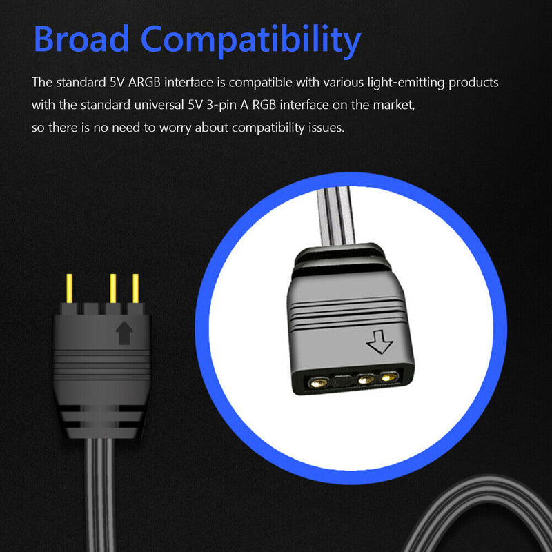 COOLMOON AR-1 RGB Controller Cable 5V 3 Pin to SATA AURA ARGB Mini Control HUB