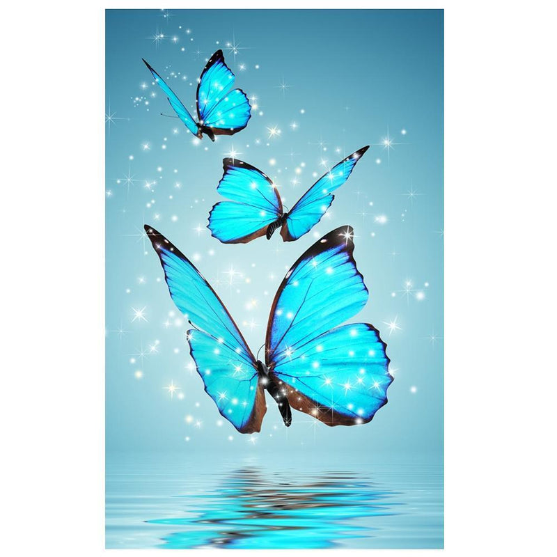 Blue Butterfly 5D Diamond DIY Painting Kit Cross Stitch Home Decor Craft