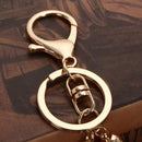 Fashion Leather Keychain Neutral Cubs Rhinestone Bag Car Keychain Sliver