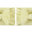 Soft Nylon Baby Headband Bows Newborn Girls Infant Turban Hairband (Beige)