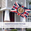 Elizabeth II Banner with Brass Grommets Street Patriotism Souvenir Printed Decor