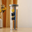 Plastic Water Bottle Straws Portable Tea Outdoor Travel Mug (Light Grey) Newly
