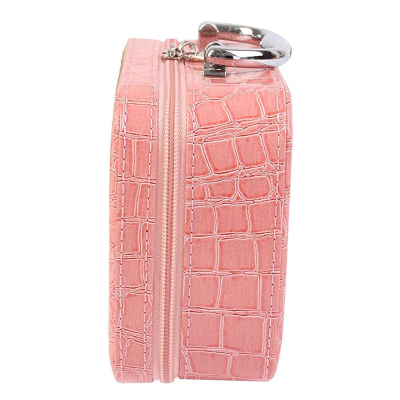 Small Square Solid Handbag Mirror Cosmetics Storage Bag Makeup Bags (Pink)