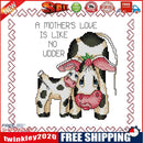 14CT Printed Partial Cross Stitch Handcraft Two Cows Artwork Wall DIY Decor