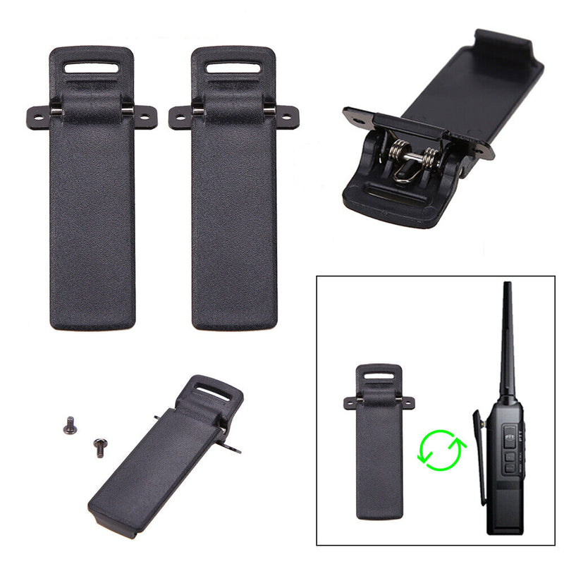 2Pcs Walkie Talkie Spare Back Belt Clip for Baofeng 2-way Radio UV5R Newly