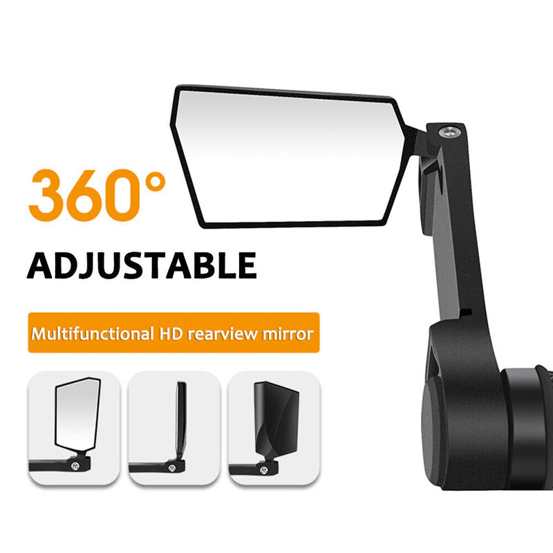 Bicycle Handlebar HD Mirror Rear Reflector Foldable MTB Bike Rearview Mirrors