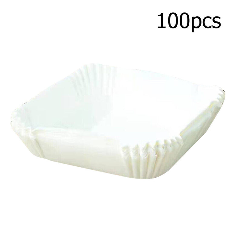 100x Air Fryer Parchment Liners Non-Stick Baking Oil Paper Oven Mat (White)