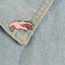 Cartoon Hand Enamel Lapel Badges Causal Brooches Pin for Women Men (XZ2626)
