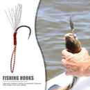 10pcs/set Coloured Wire Single Hook with Barbed Fishhooks for Lakes Rivers Ponds