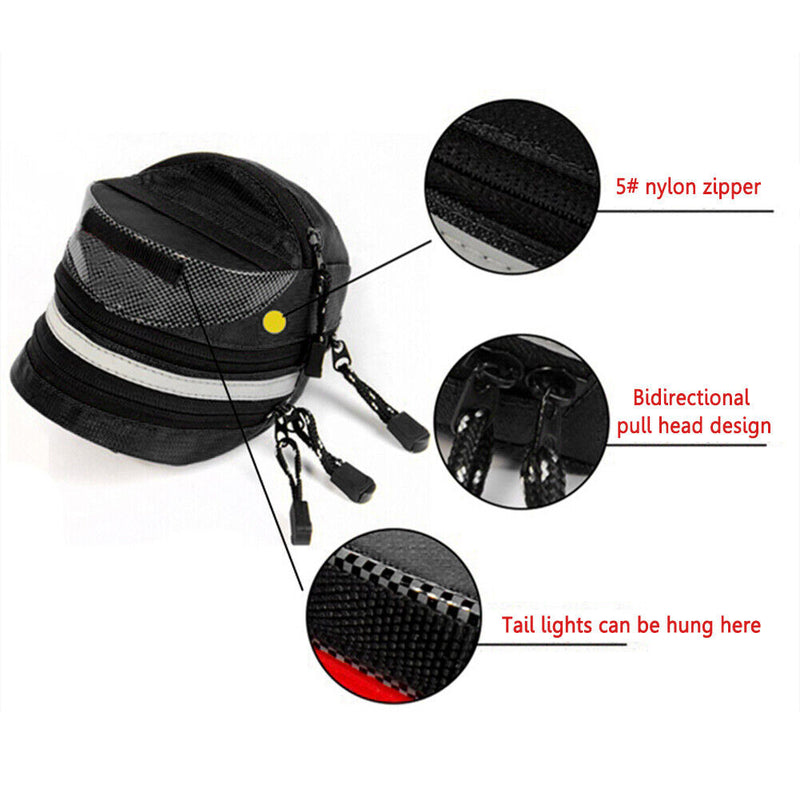 Bicycle Bag Outdoor Storage Pouch Waterproof Saddle Accessories (Black) Newly