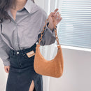 Fashion Women Plush Pure Color Acrylic Chain Large Hobos Shoulder Underarm Bag
