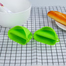 2pcs Silicone Anti-Slip Oven Gloves Heat Resistant Cooking Glove (Green)