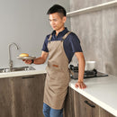 Simple Unisex Apron Adjustable Cotton Waterproof Kitchen Pinafore (Coffee)