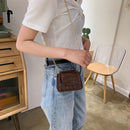 Pure Color Leather Mini Shoulder Bags Women Casual Flap Chain Messenger Bags