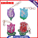 4pcs DIY Flower Full Drill Special Shaped Diamond Painting Keychain Jewelry Gift