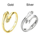 Fashion Lovers Jewelry Gifts Adjustable Love Open Finger Hand Ring Hug