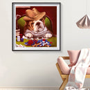 5D DIY Full Drill Diamond Painting Gambler Dog Cross Stitch Needlework Decor